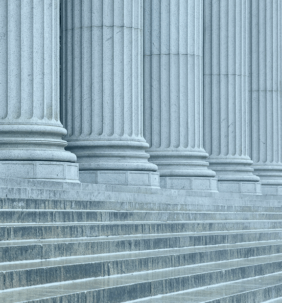 Marble steps and columns in front of a Washington, D.C. building