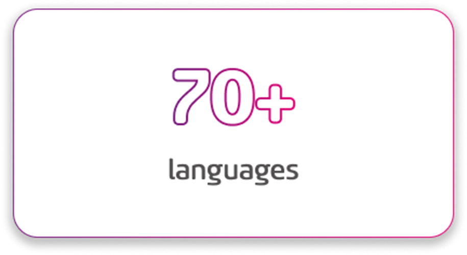 70+ languages